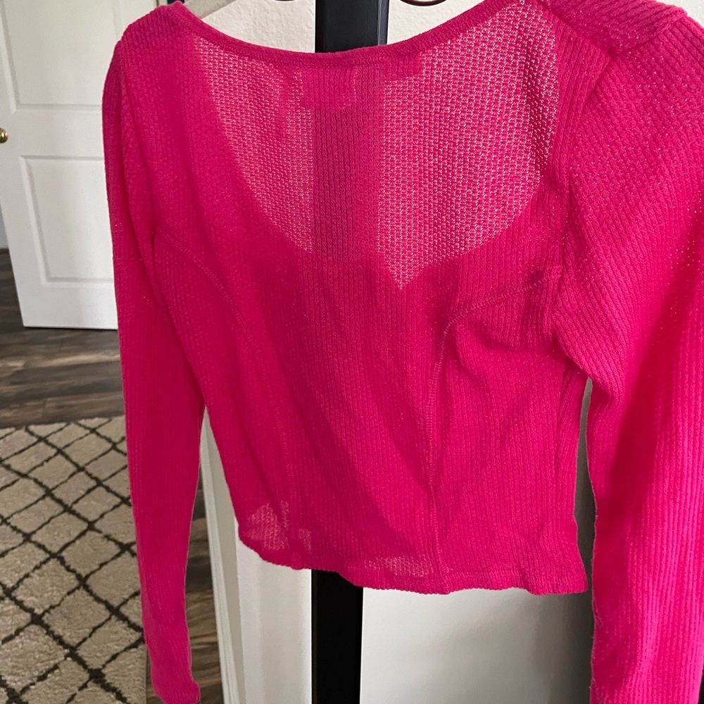 Out from under brand medium fuchsia, long sleeve, top and shorts, lounge set